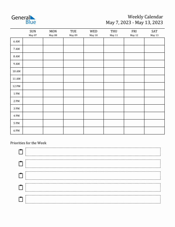 Hourly Schedule Template