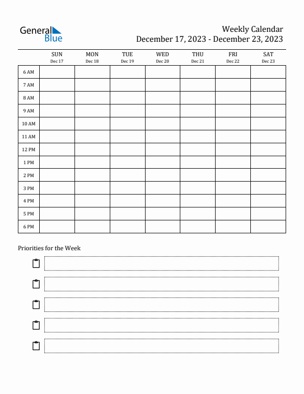 Hourly Schedule Template