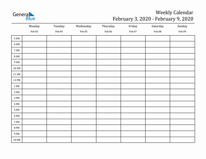 Weekly Calendar with Time Slots