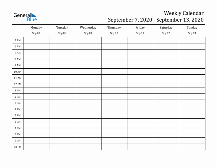 Weekly Calendar with Time Slots