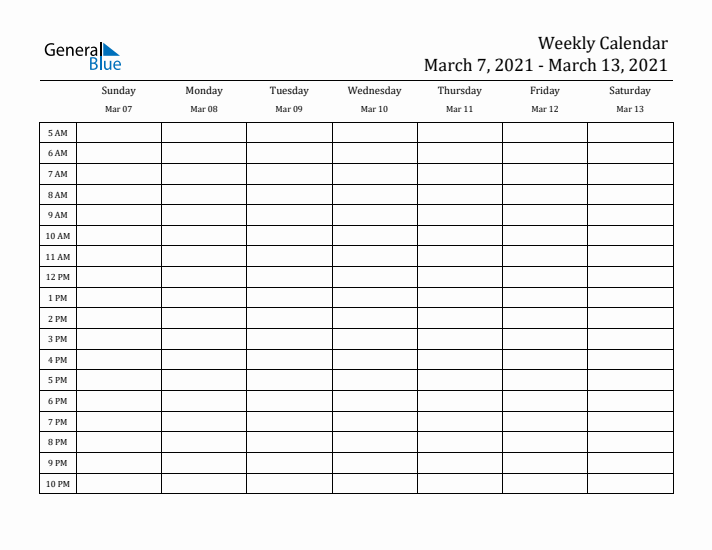 Weekly Calendar with Time Slots