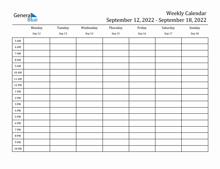 Weekly Calendar with Time Slots