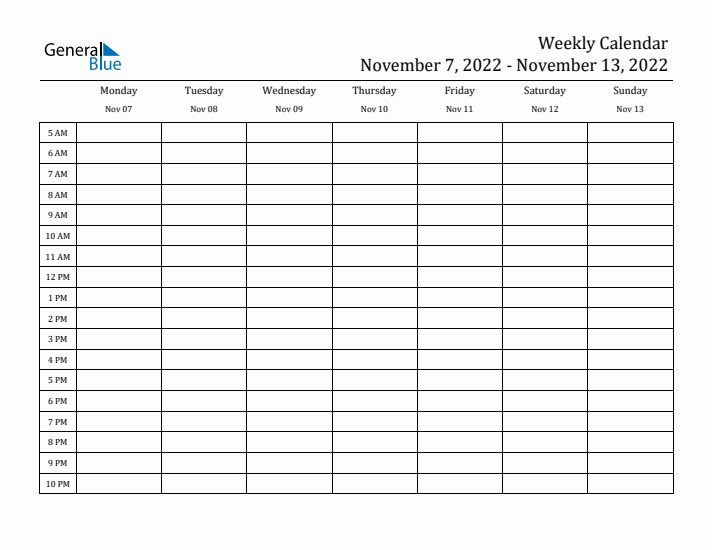 Weekly Calendar with Time Slots