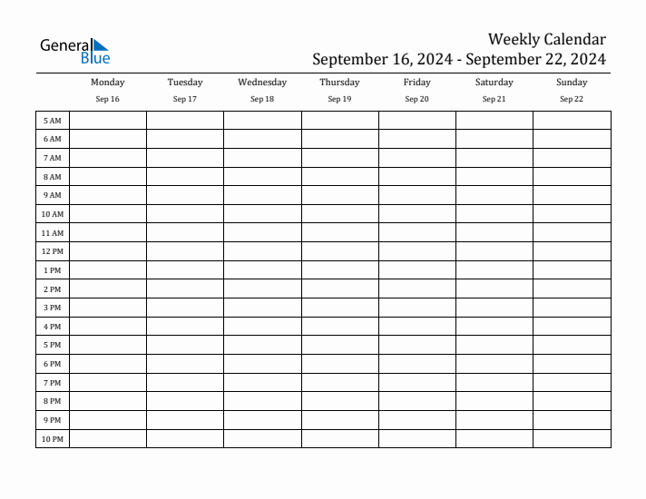 Weekly Calendar with Time Slots