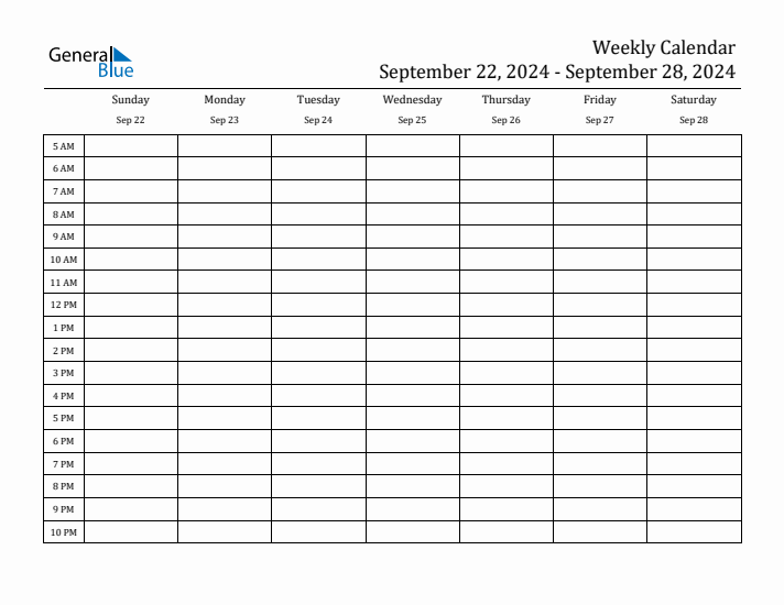 Weekly Calendar with Time Slots