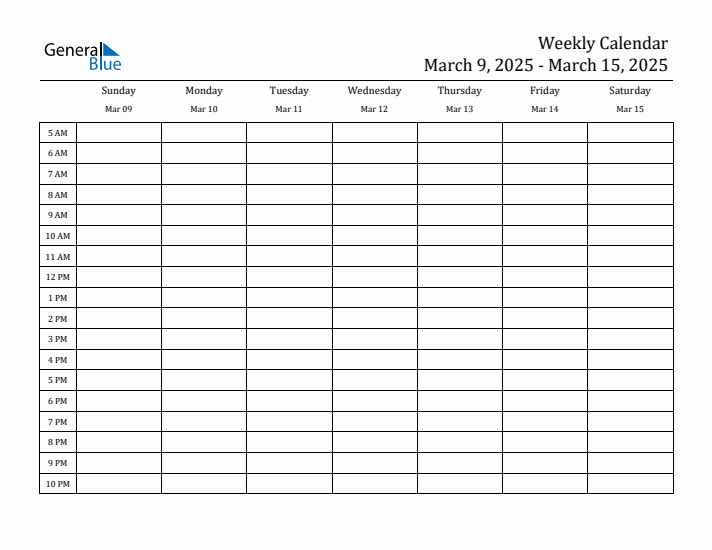 Weekly Calendar with Time Slots