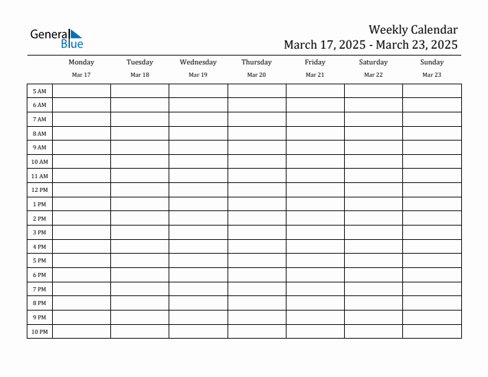 Weekly Calendar with Time Slots