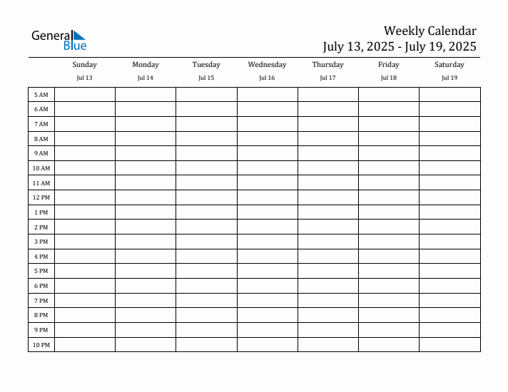 Weekly Calendar with Time Slots