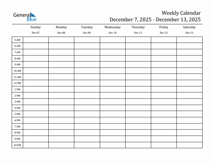 Weekly Calendar with Time Slots