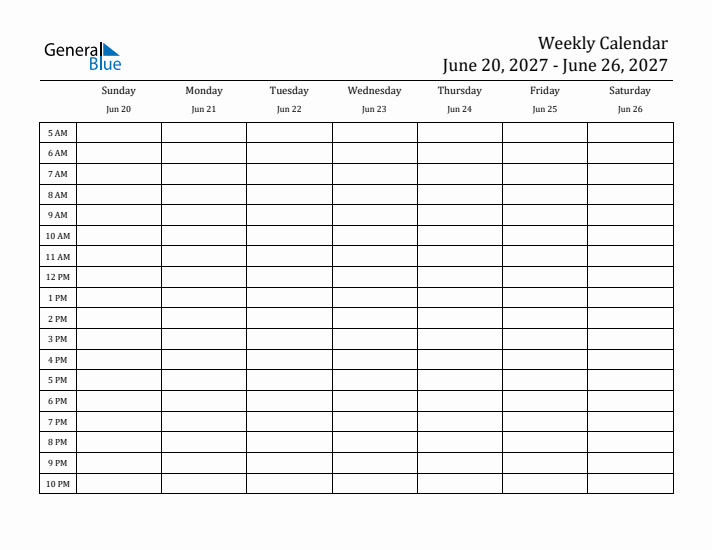 Weekly Calendar with Time Slots