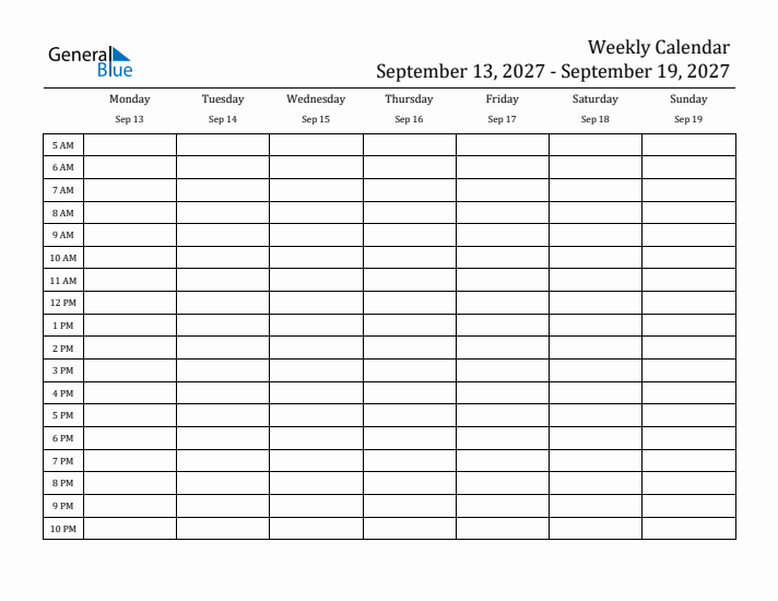 Weekly Calendar with Time Slots