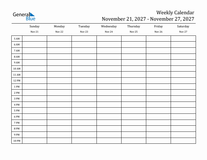 Weekly Calendar with Time Slots