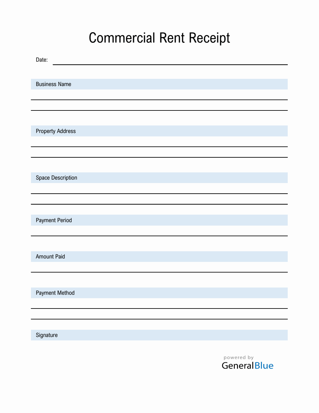  Commercial Rent Receipt Template in Excel