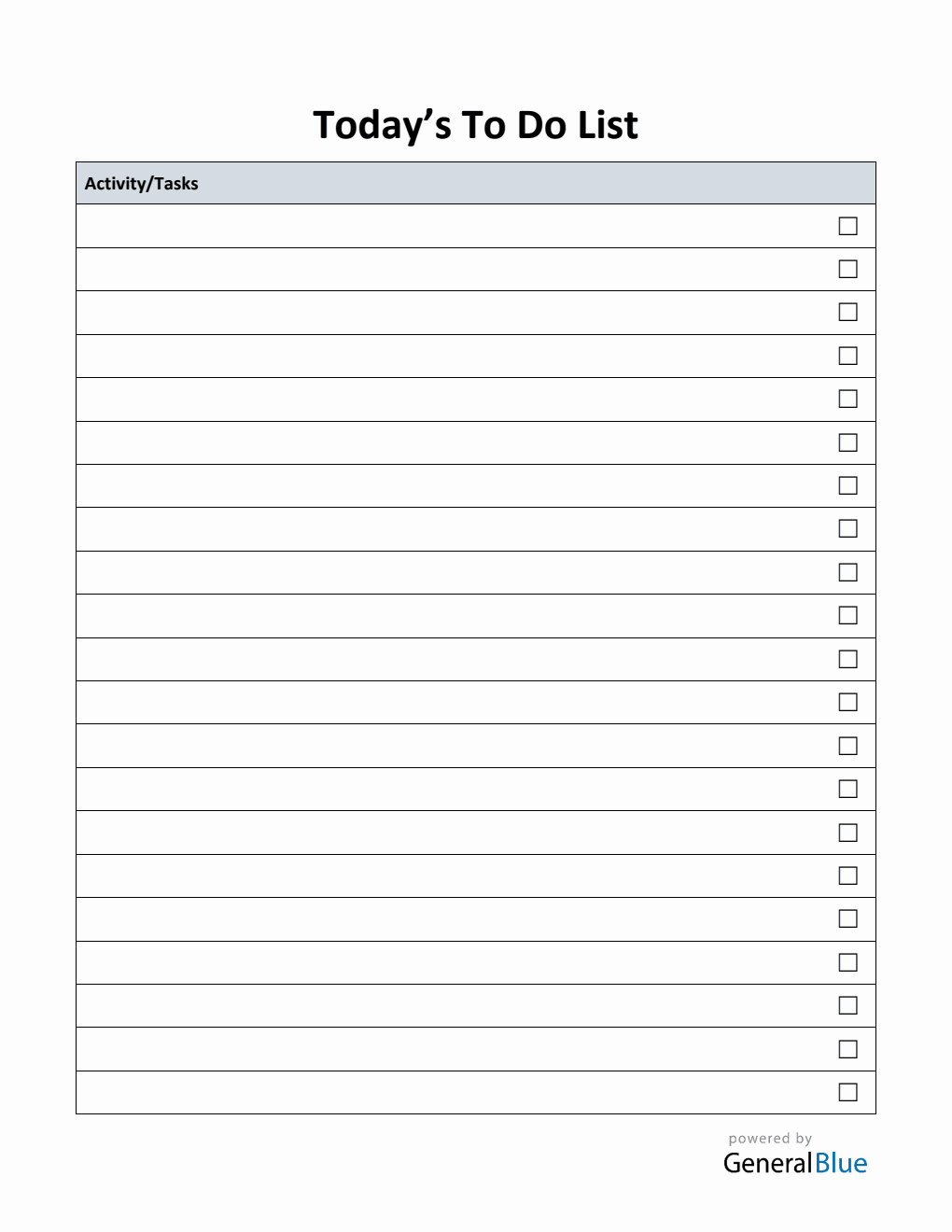 Free PDF Daily Checklist Template (Minimalist)