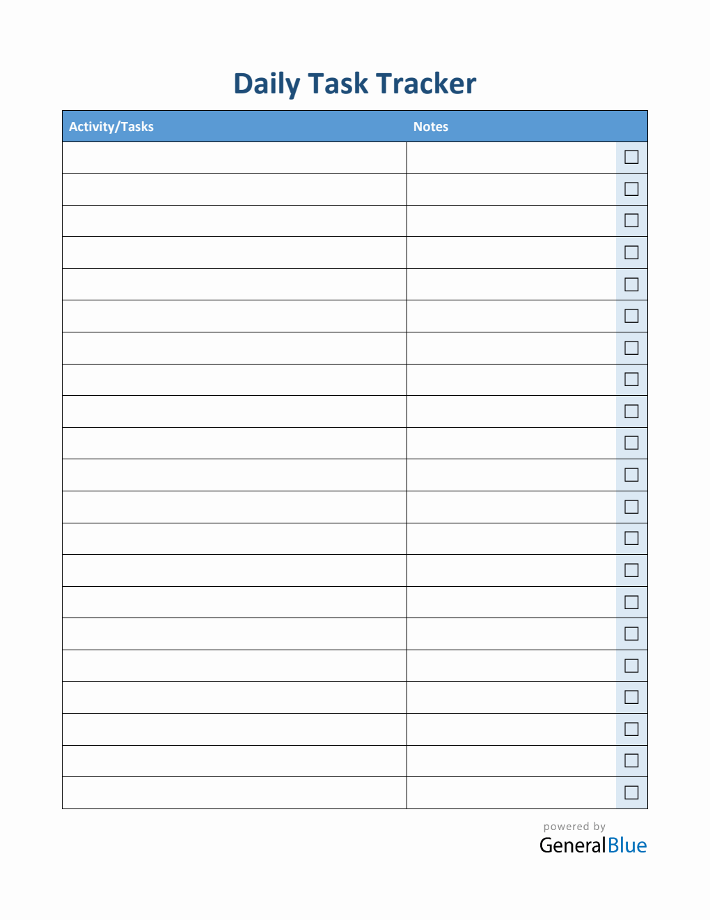 Free PDF Daily Checklist Template (Basic)