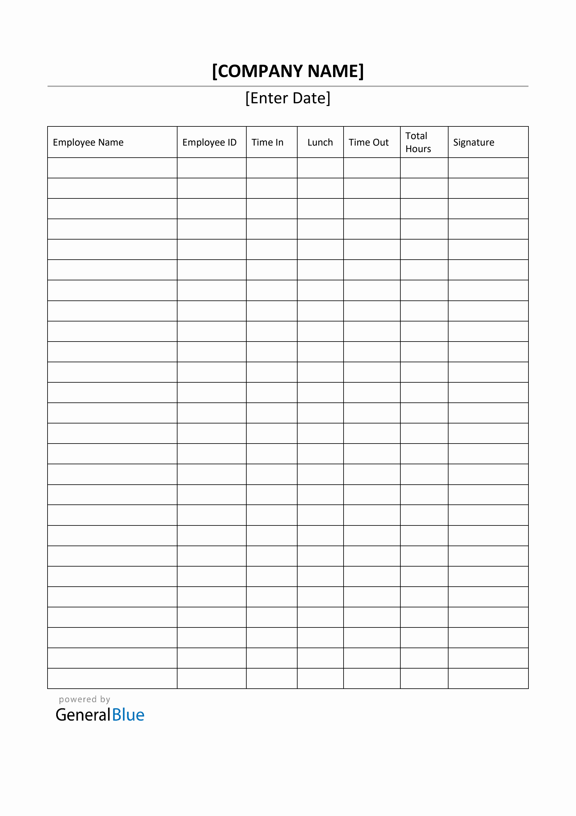 Printable Daily Timesheet For Multiple Employees in Word