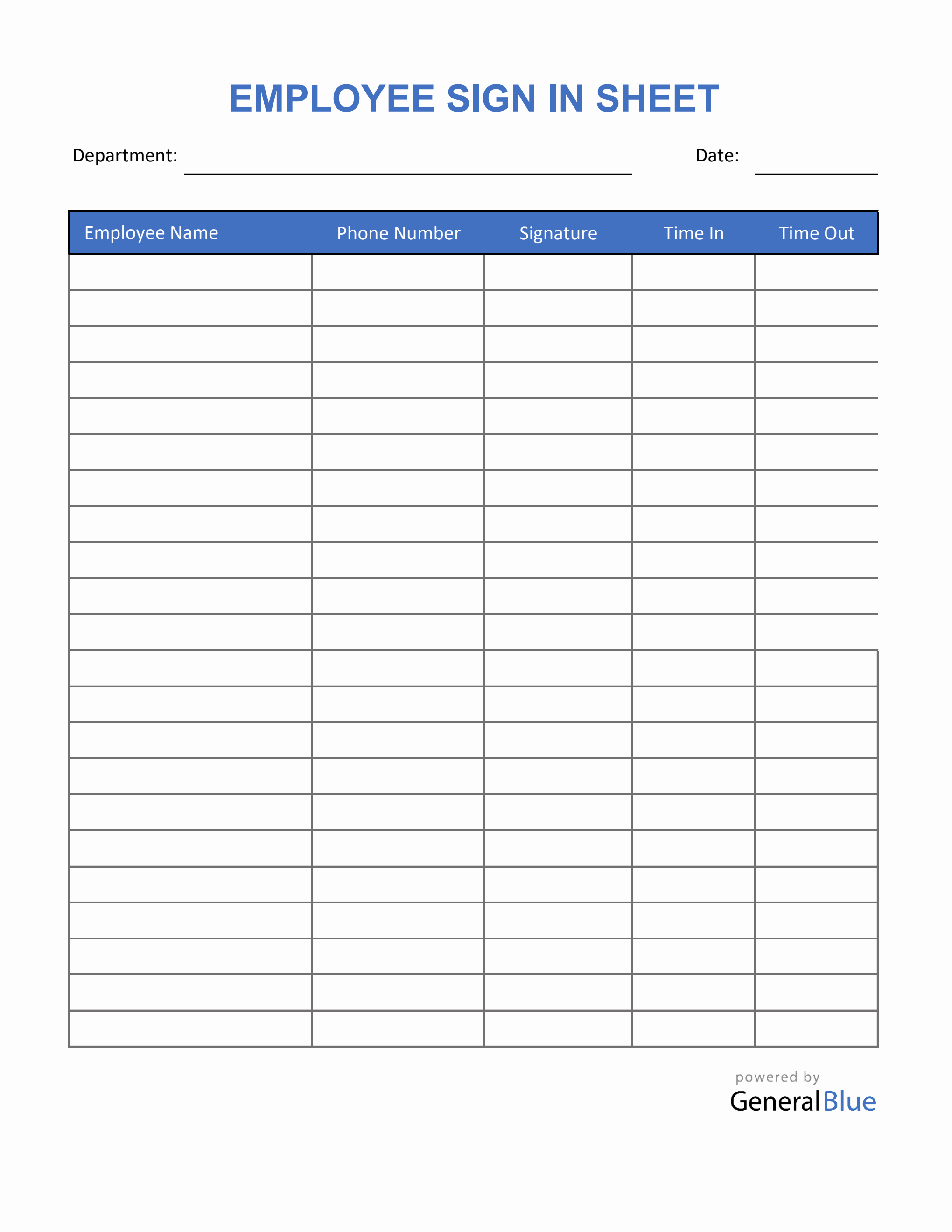 sign in template excel
