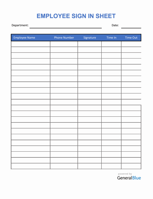 Sign In Sheet Templates