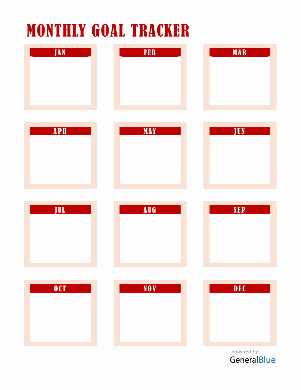 Free Printable Monthly Planner PDF (Red)