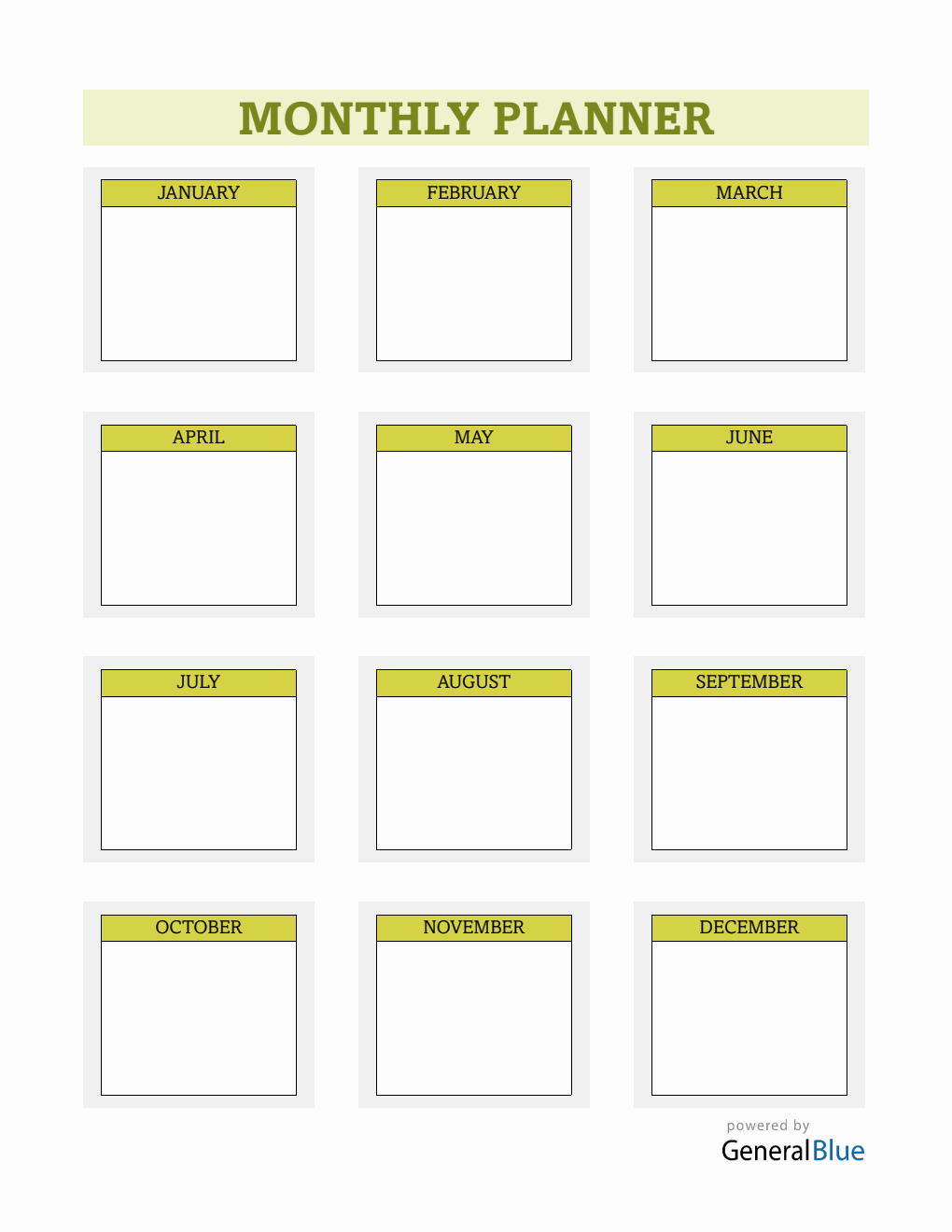 Free Printable Monthly Planner PDF (Green)