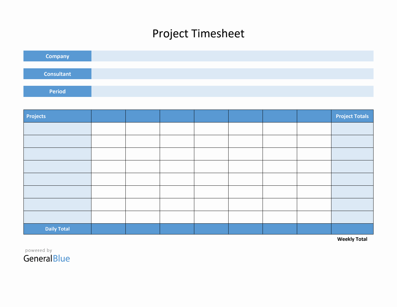 Project Timesheet in PDF (Basic)