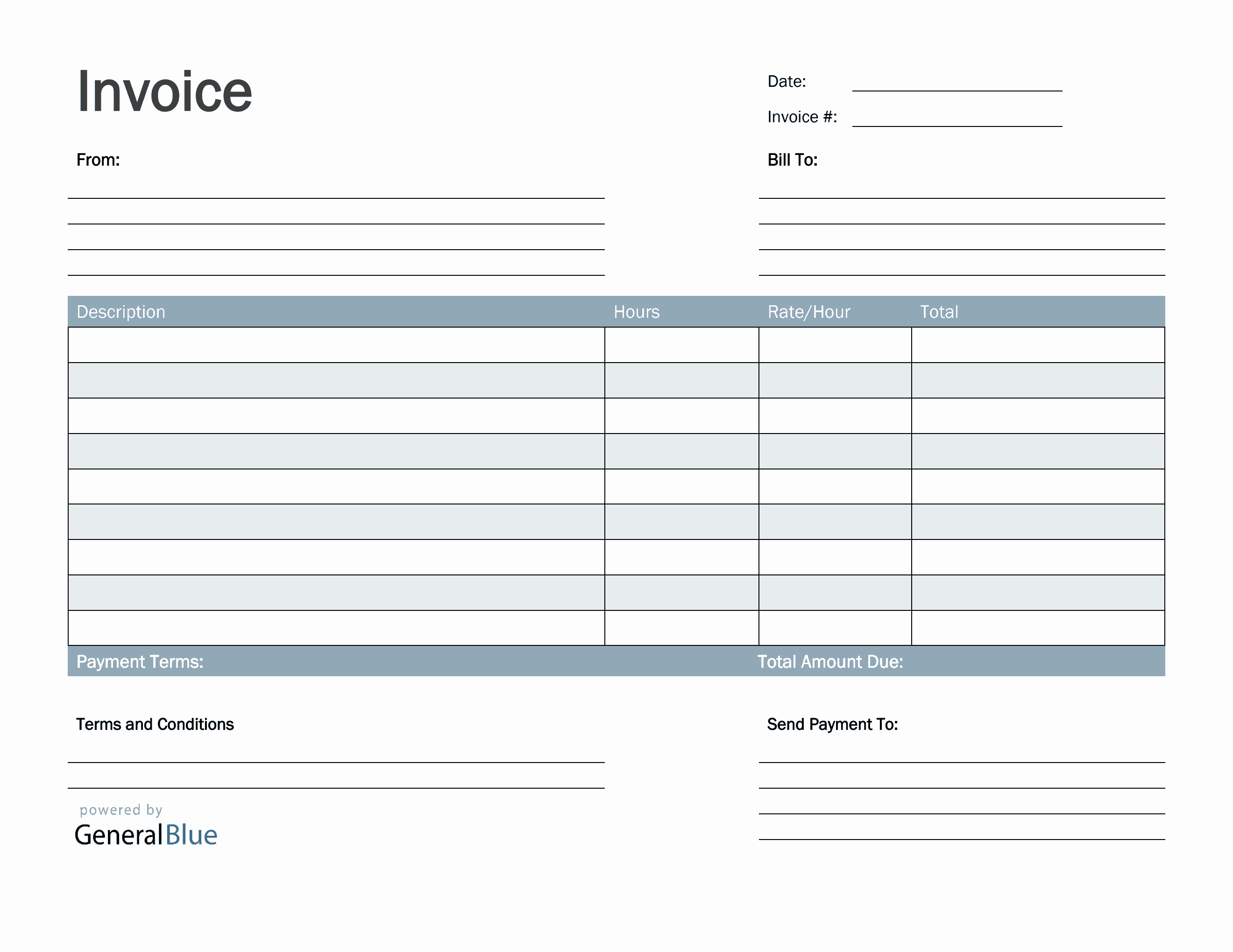 freelance hourly invoice template in pdf basic