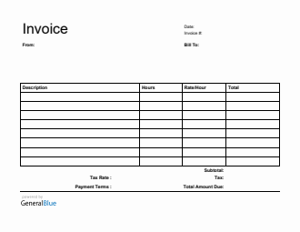 PDF Invoice Template for U.S. Freelancers With Tax calculation (Simple)