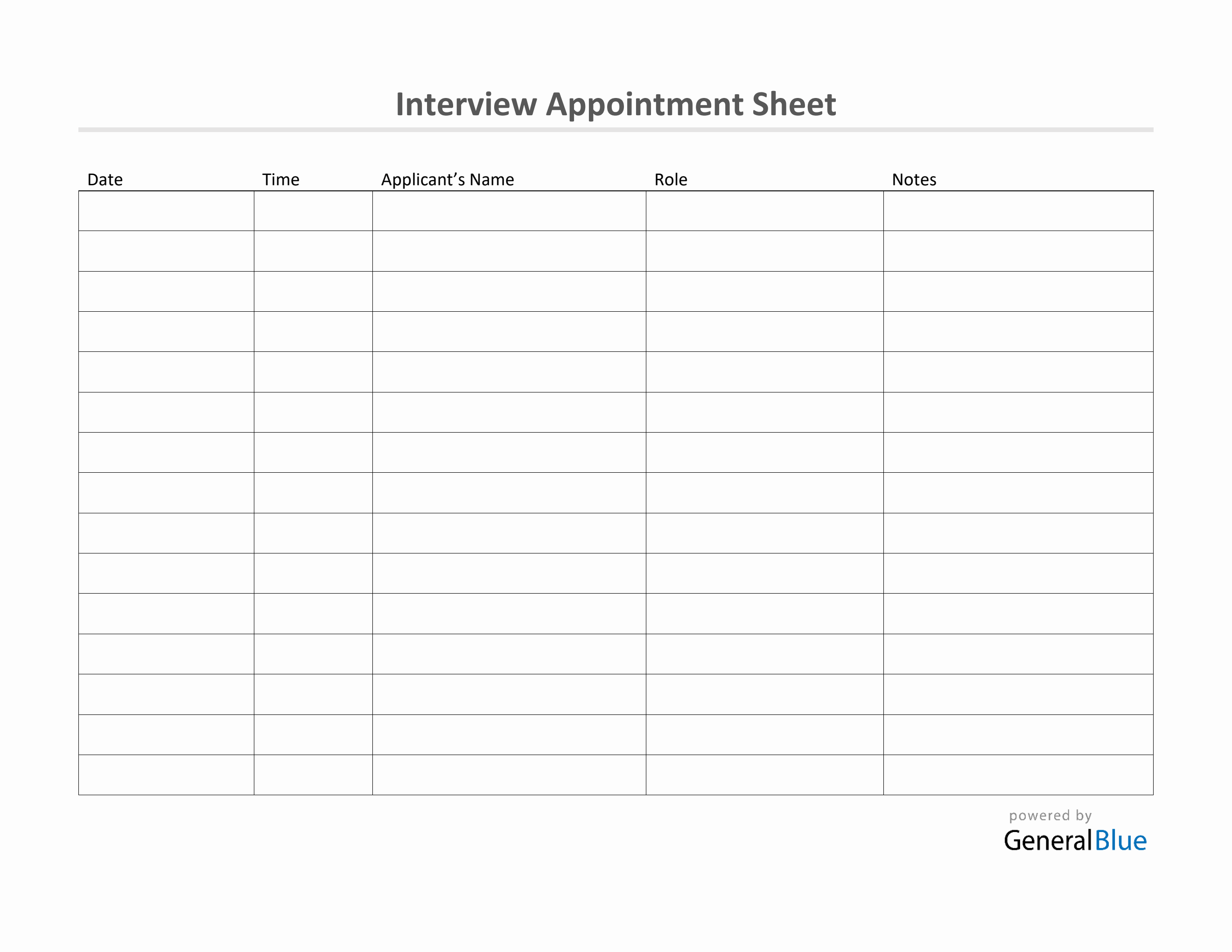 Interview Appointment Sheet Template in PDF (Basic)