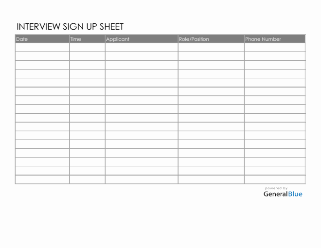 sign up sheet templates