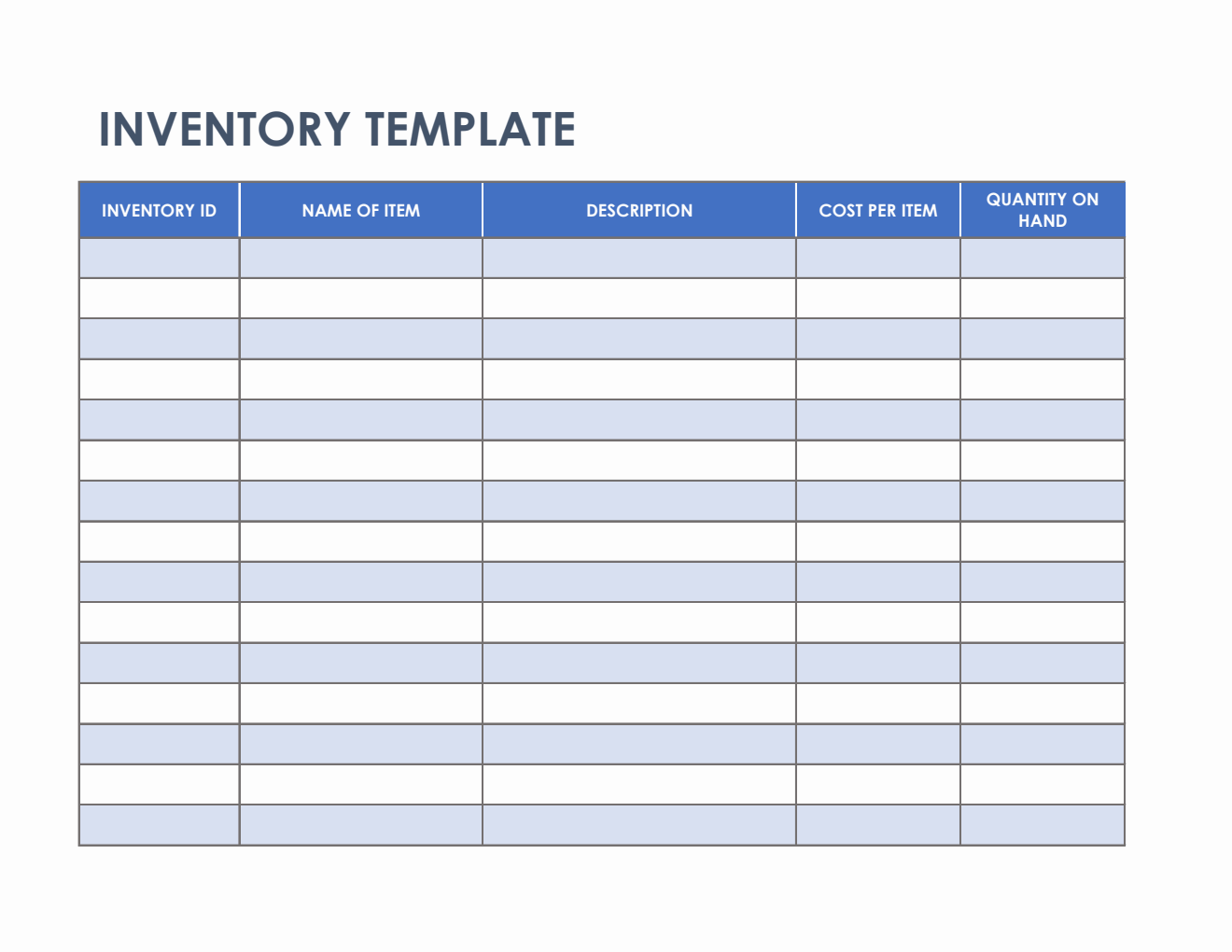 Excel Inventory Template