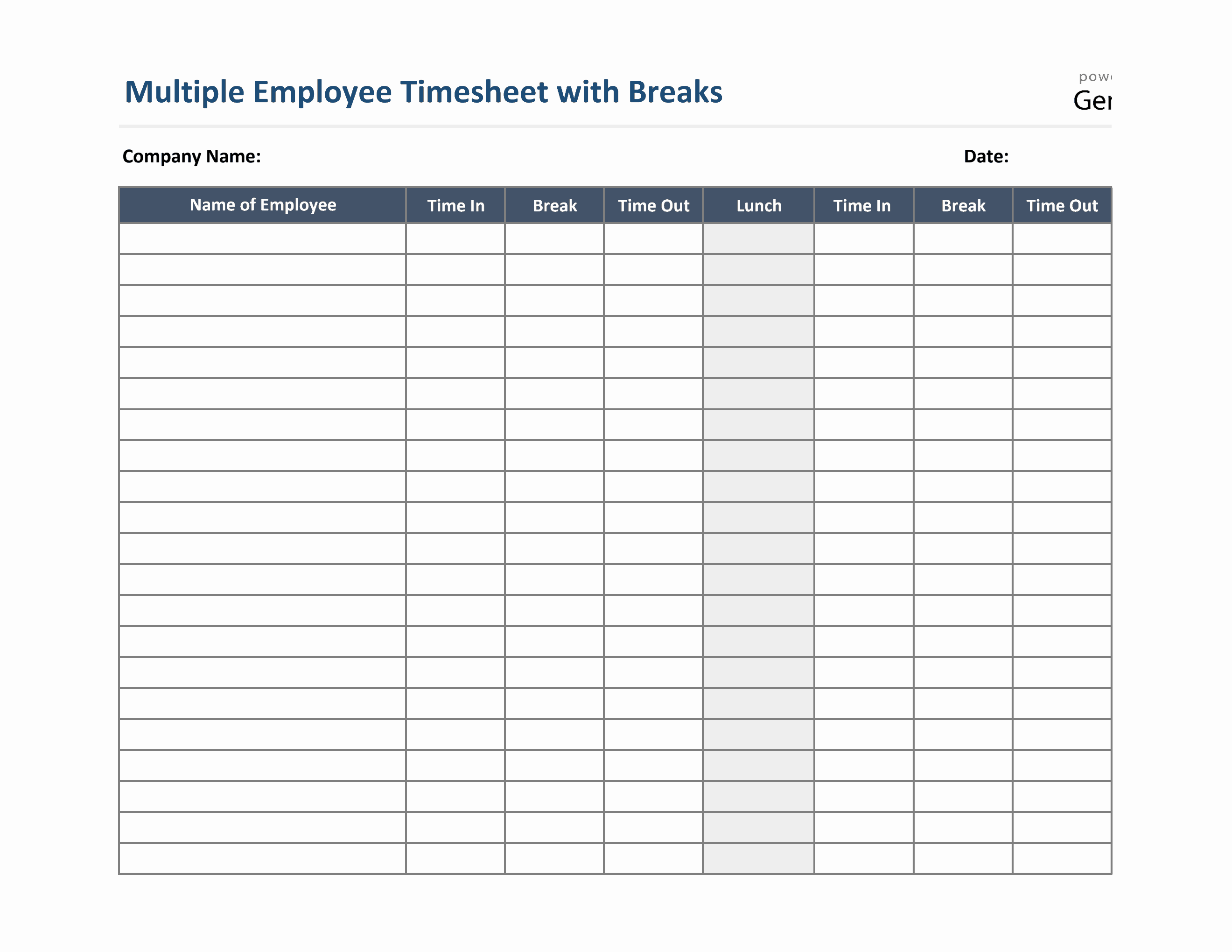 free printable weekly multiple employee timesheet
