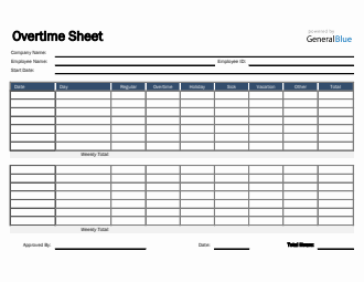 Overtime Sheet in Excel (Simple)