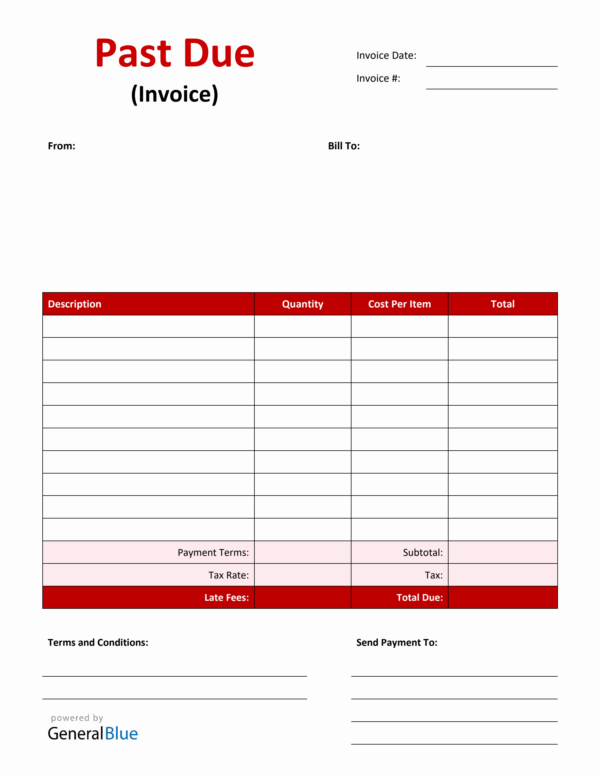 Free PDF Past Due Invoice Templates