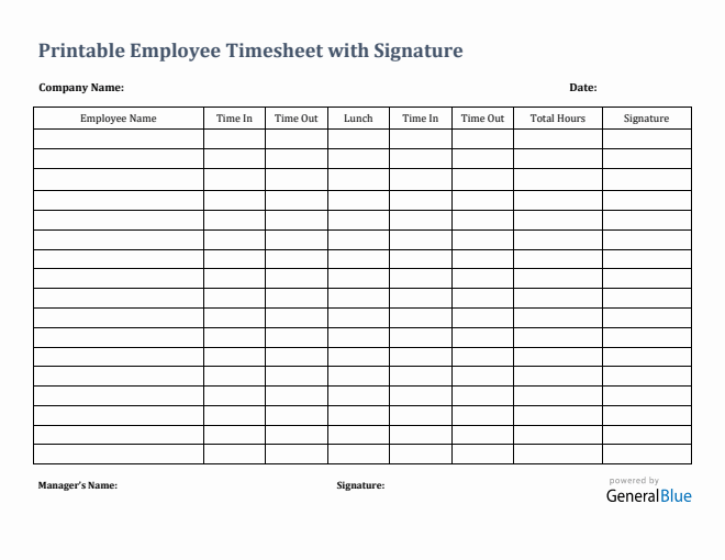 Multiple Employee Timesheet Templates