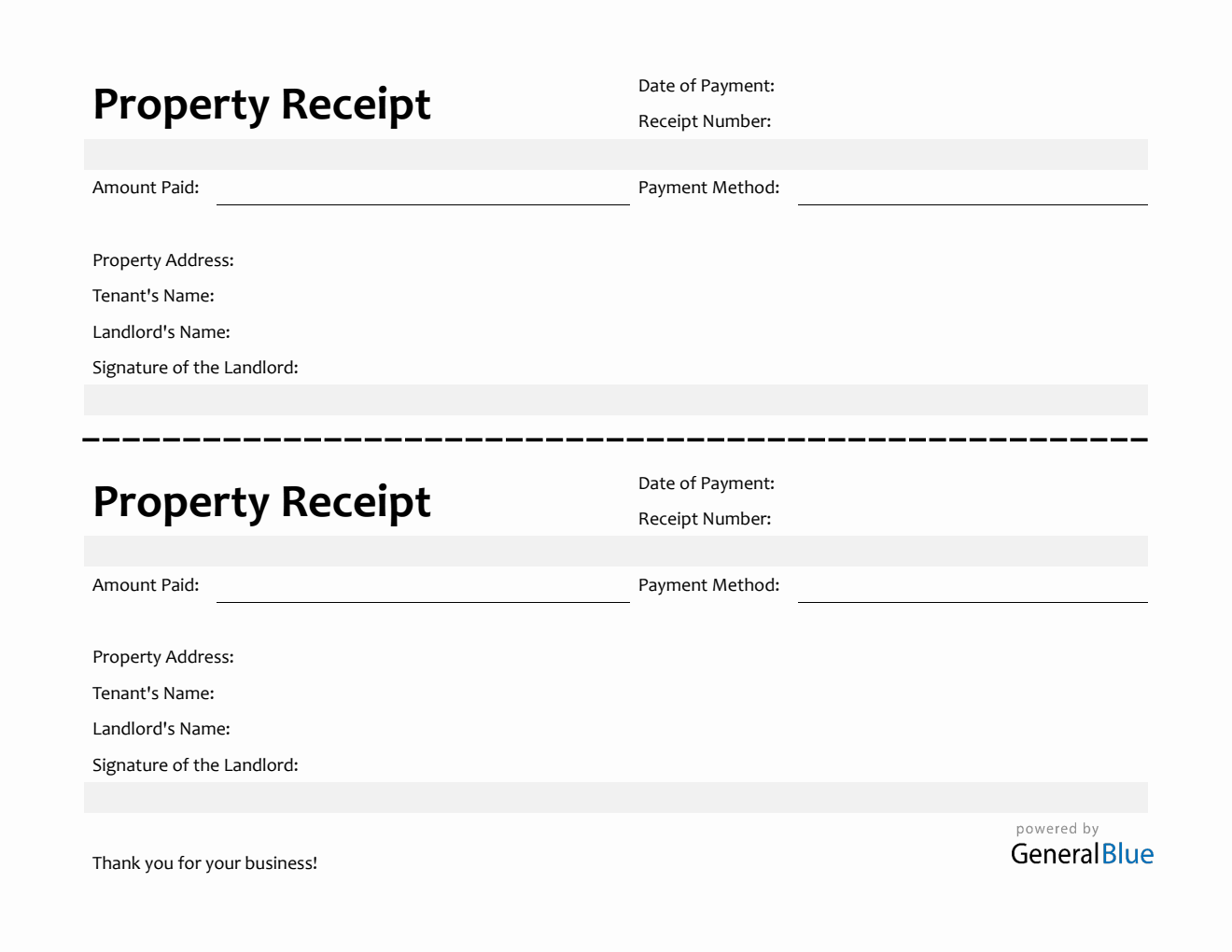 Free Simple Property Receipt Template in PDF