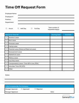 Customizable PTO Request Form in Word Format