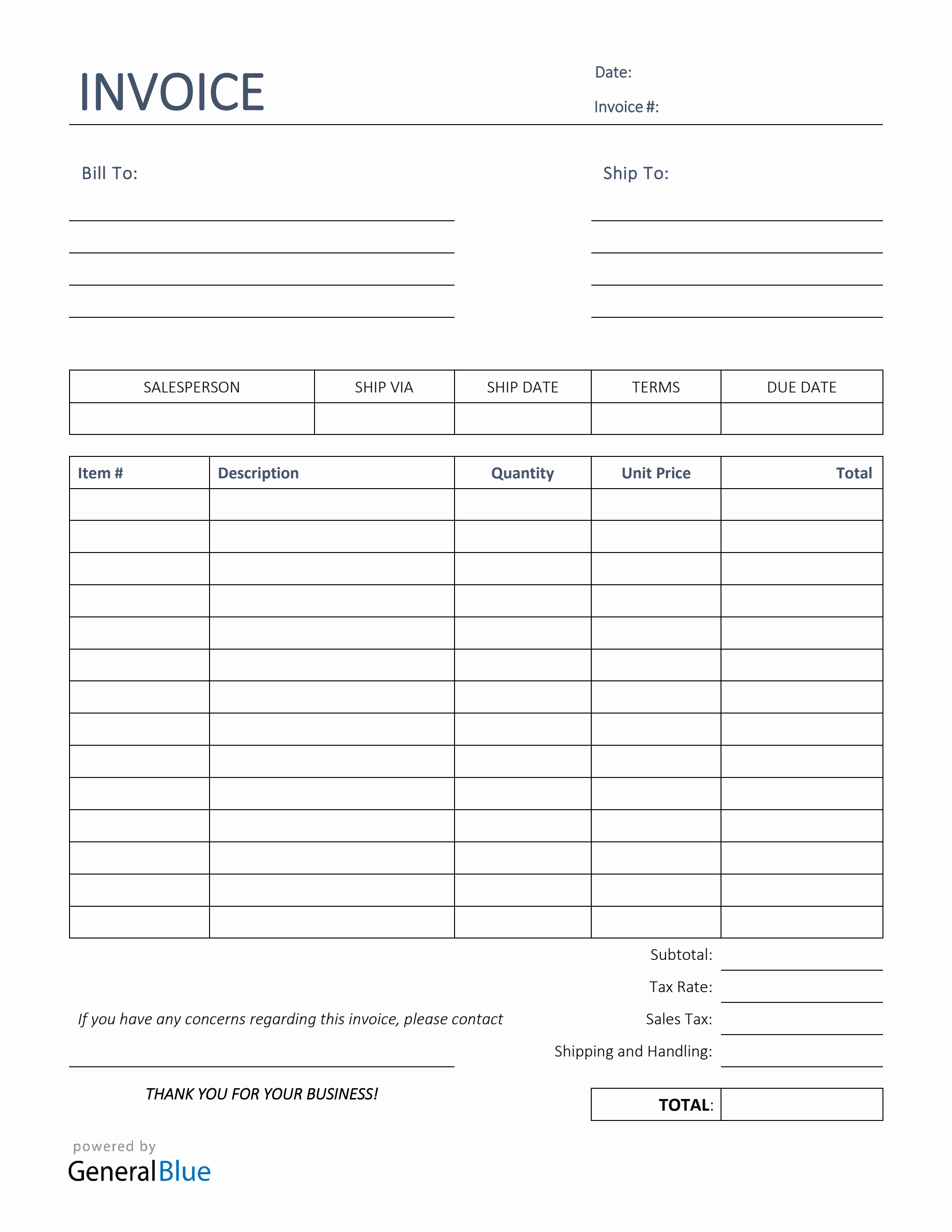 template for a simple invoice
