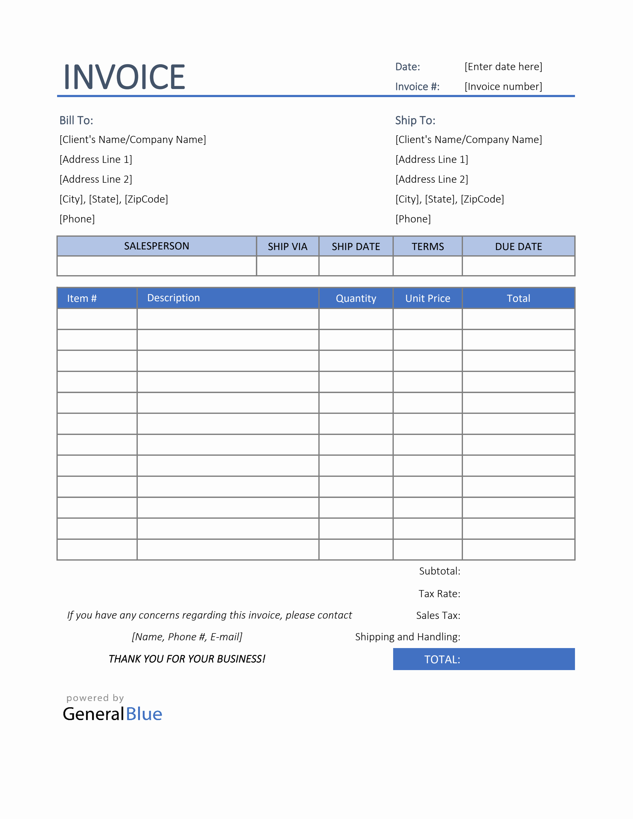 monthly invoice template excel