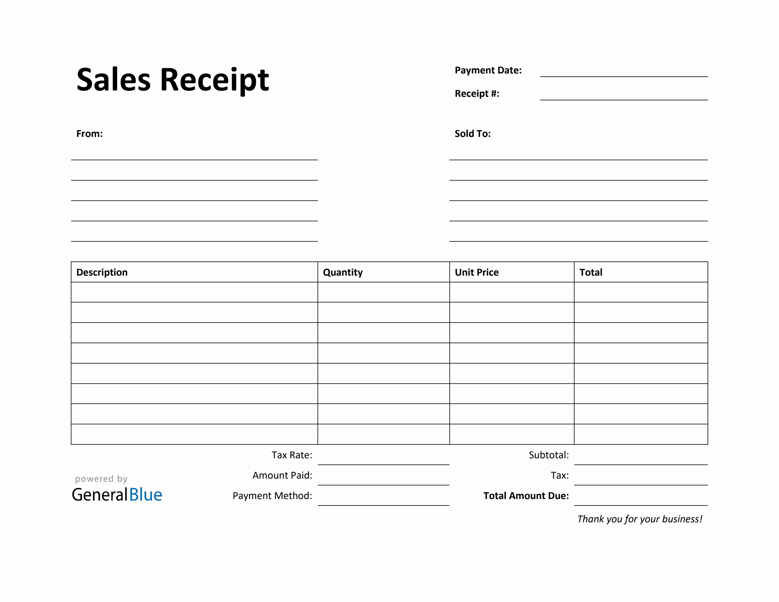 Sales Receipt Template In Pdf (printable)