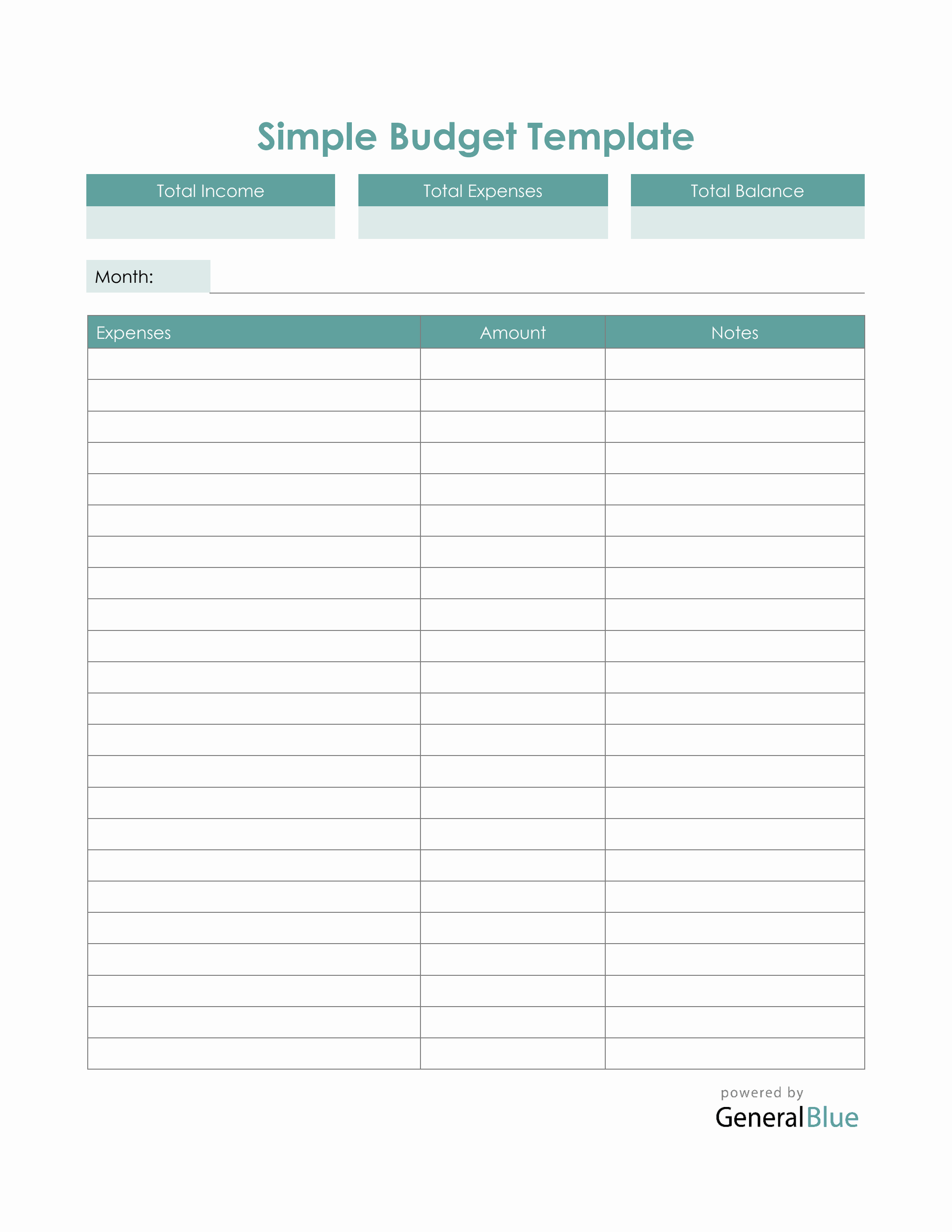 home project planner budget template