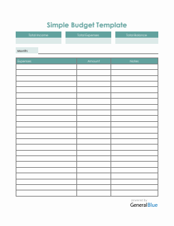 Household Expense Budget Template in Excel