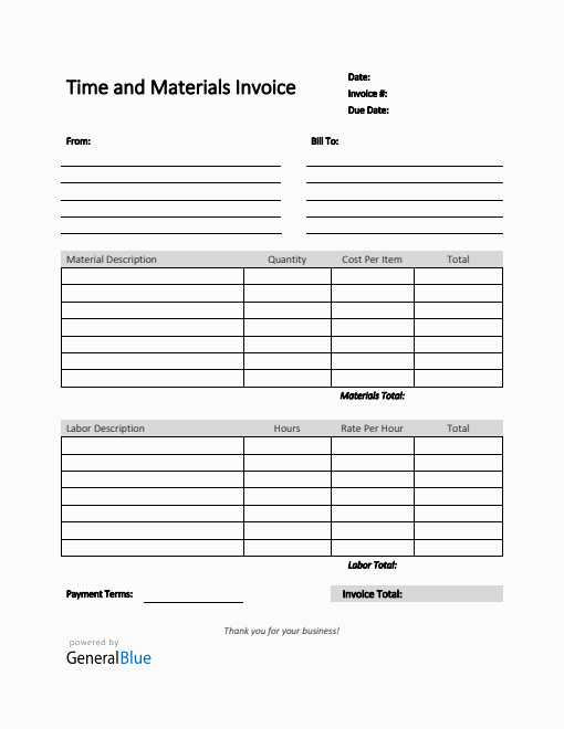 Time And Materials Templates