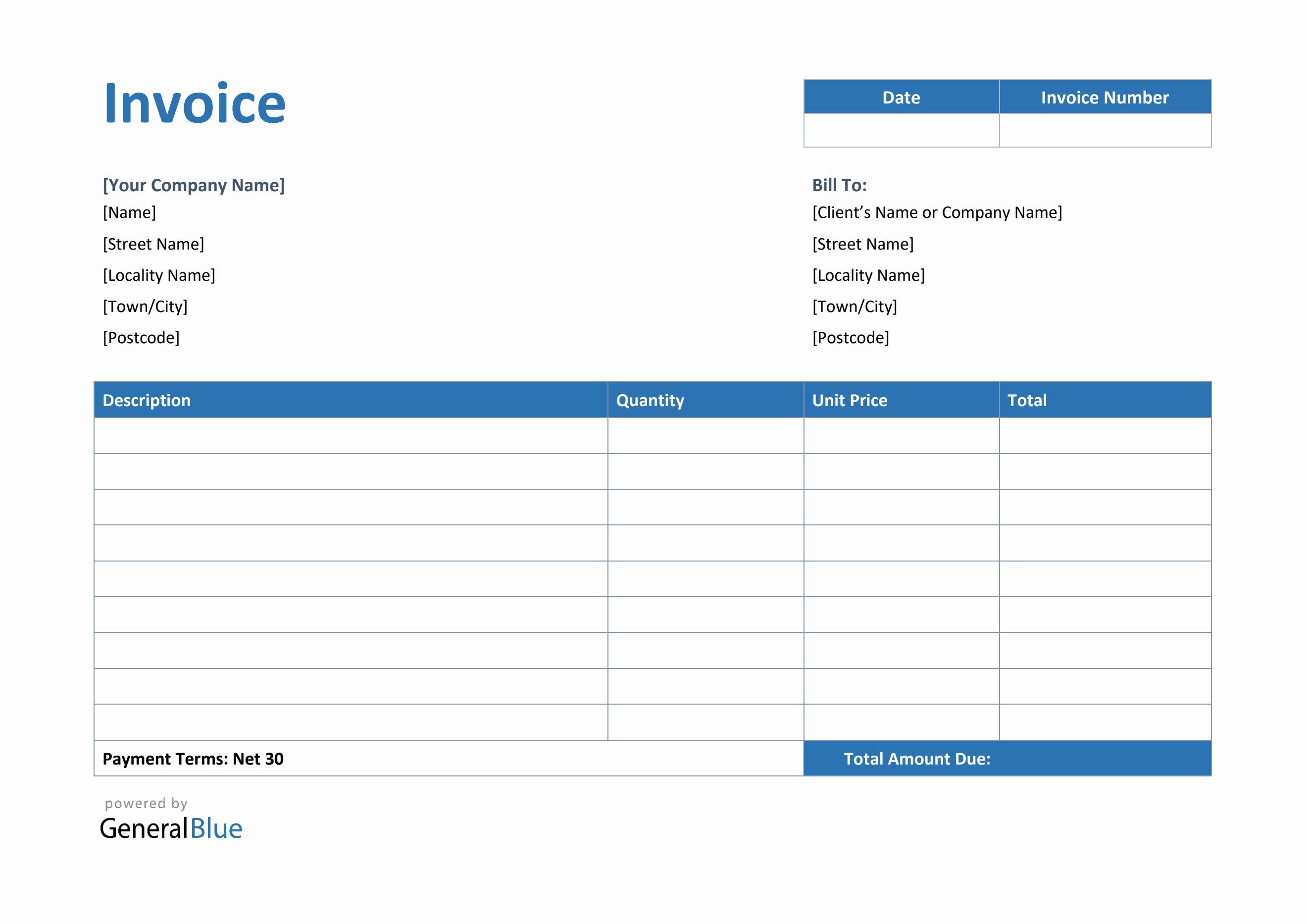 invoice template for u k in word colorful