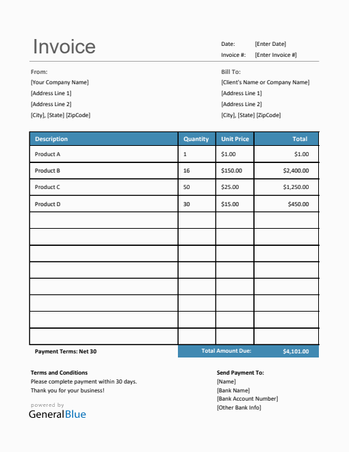 Customer Invoice Templates