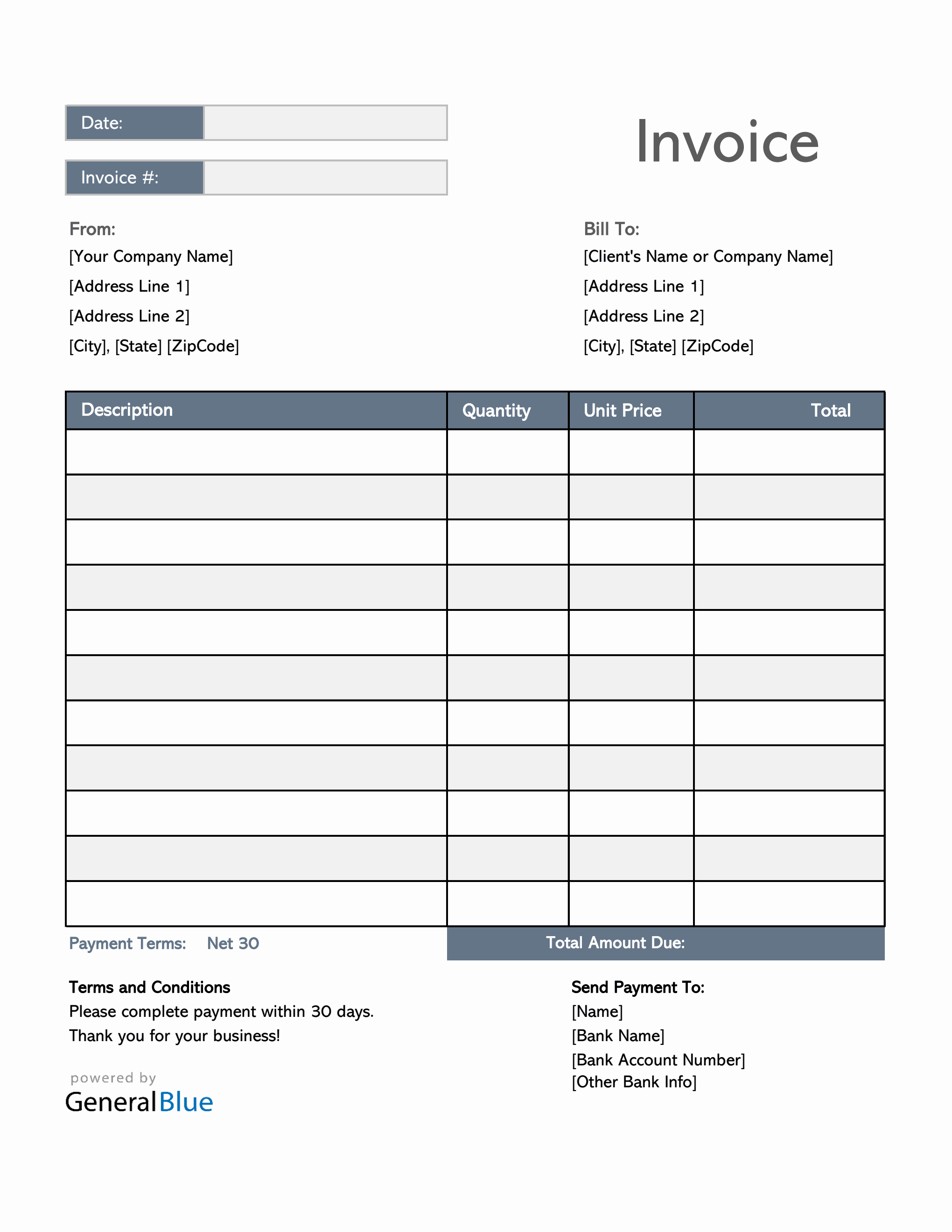 invoice templates on excel