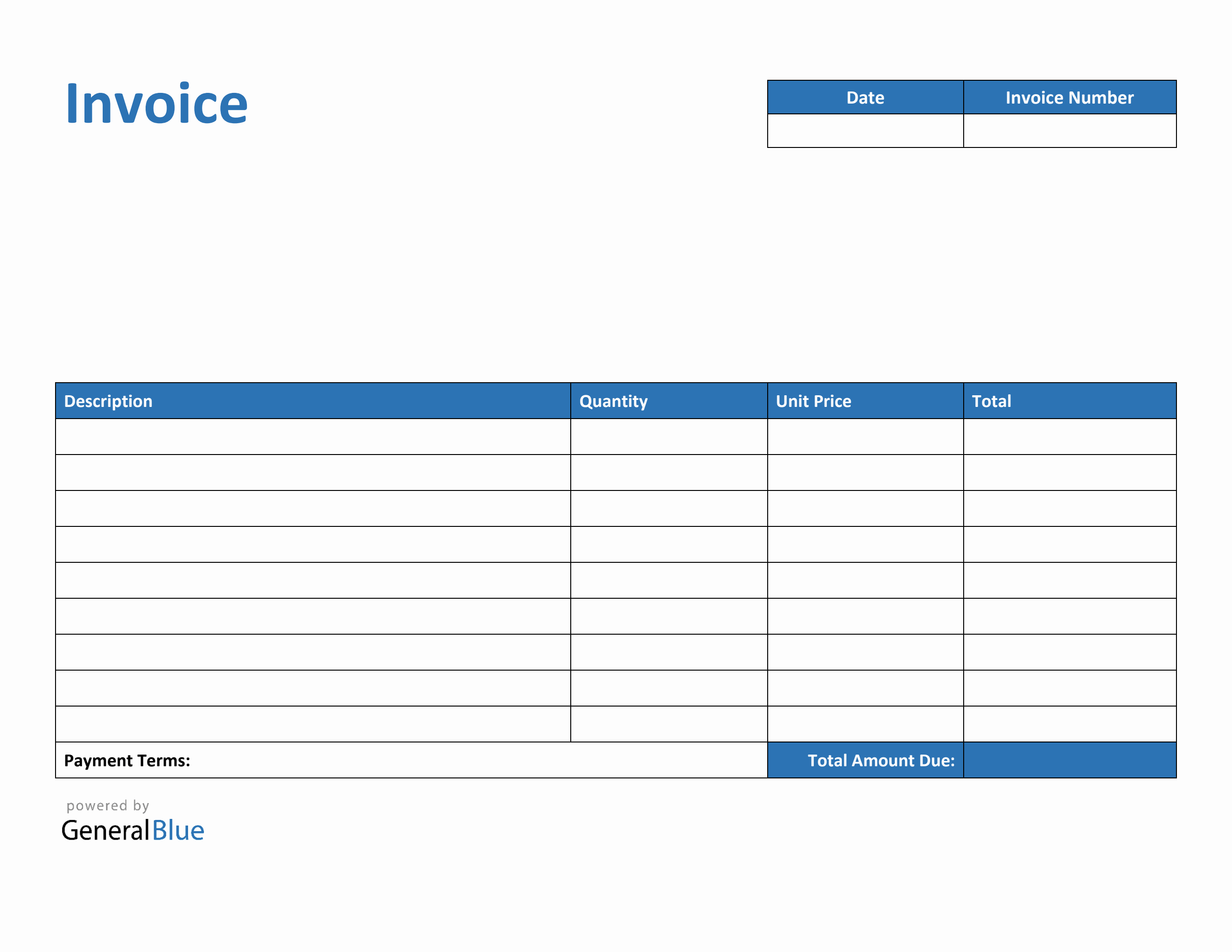 u s invoice template in pdf blue