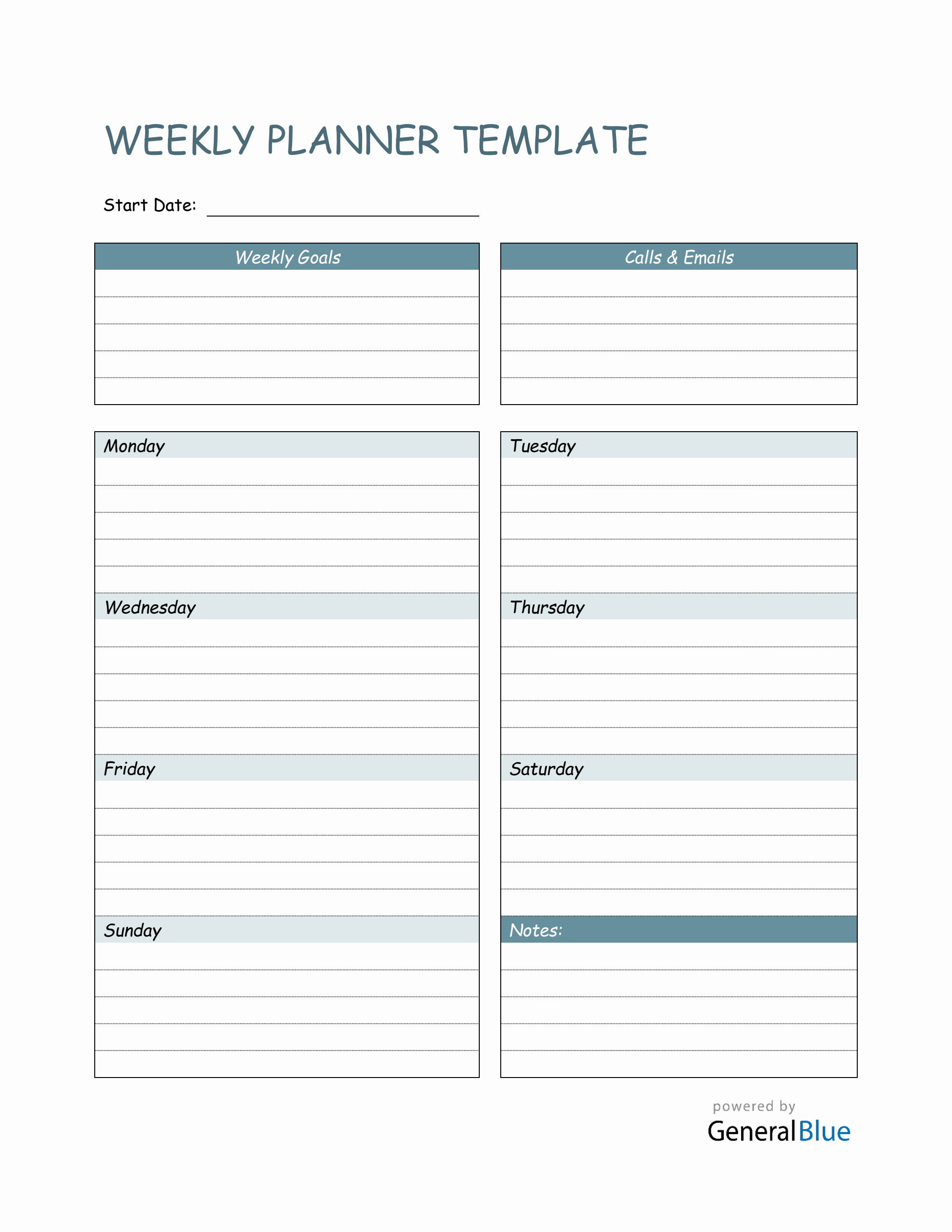 Weekly Planner Templates Professional Word Templates - Riset