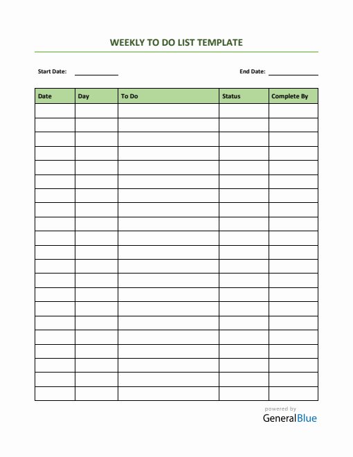 weekly planner templates