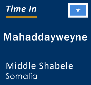 Current local time in Mahaddayweyne, Middle Shabele, Somalia