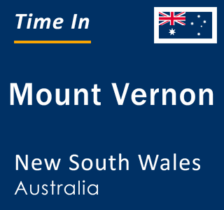 Current local time in Mount Vernon, New South Wales, Australia